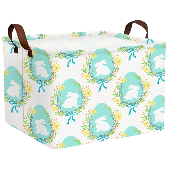 ASKETAM Large Rectangular Easter Basket for Kids, Durable & Cute Gift Storage (Light Blue-03)