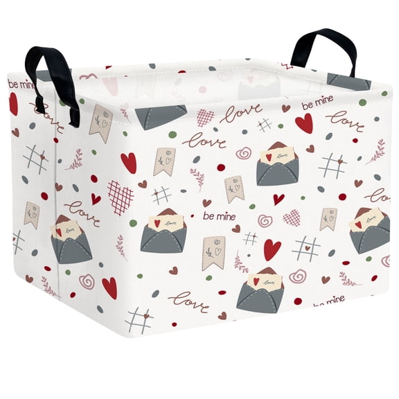 ASKETAM Large Valentine's Day Gift Basket Empty Storage Organizer Kid Room Dcor (Grey Envelope Heart)