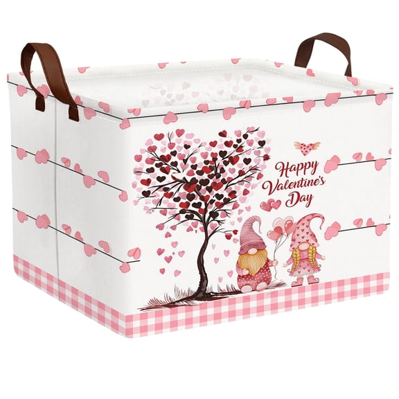 ASKETAM Large Valentine's Day Gift Basket Empty Storage Organizer Kid Room Décor (Pink Dwarf Love Tree)