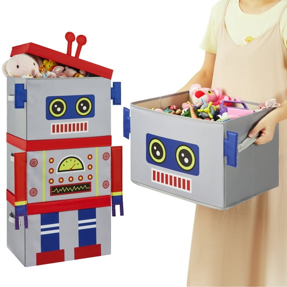 ASKETAM Stackable Toy Storage Box Bin Chest Organizer for Boy and Girl