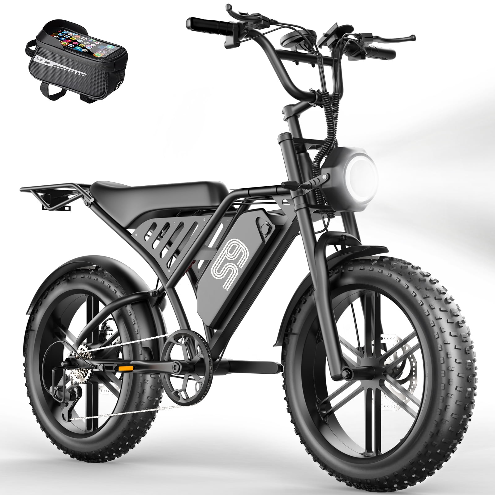 ASKGO 1500W Off-Road Electric Bike for Adults, 35MPH 65Mile Range, 20"×4.0" Fat Tires Electric Mountain Bike for Snow, Sand, 48V 20AH Battery, Full Suspension, UL 2849 Certification