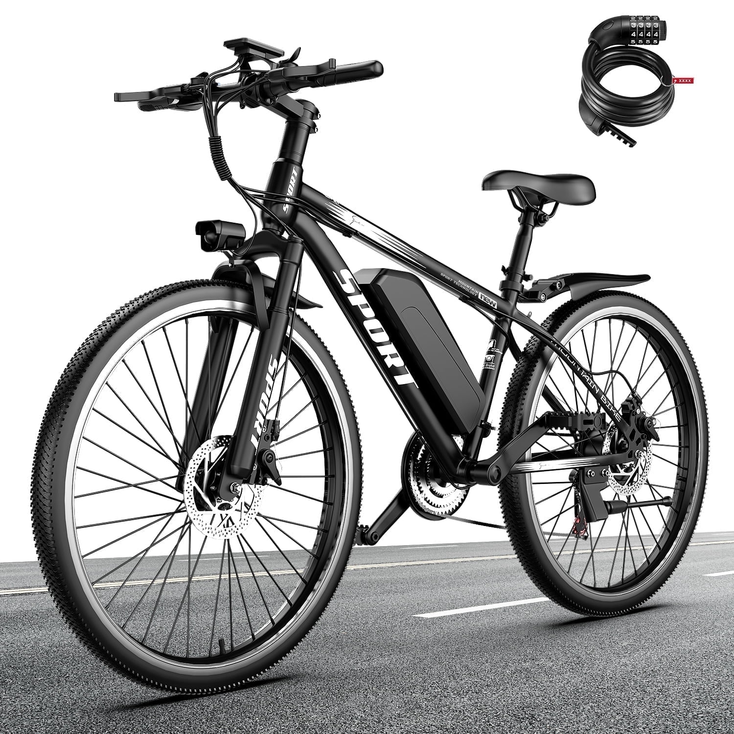 ASKGO Electric Bike, 26" 750W Electric Mountain Bike, 20mph 55mile Range E bikes for Adults Men Women, 48V Removable Li-ion Battery, UL 2849 Certified