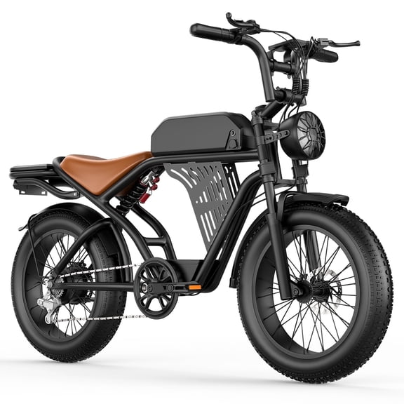 ASKGO Electric Bike for Adult, 2200W Peak Electric Dirt Bike, 100 Miles, 7 Speed Electric Motorcycle, 48V Removable Battery, 20" Fat Tire Off Road Ebike, Full Suspension Ebike for Snow/Beach/Mountain