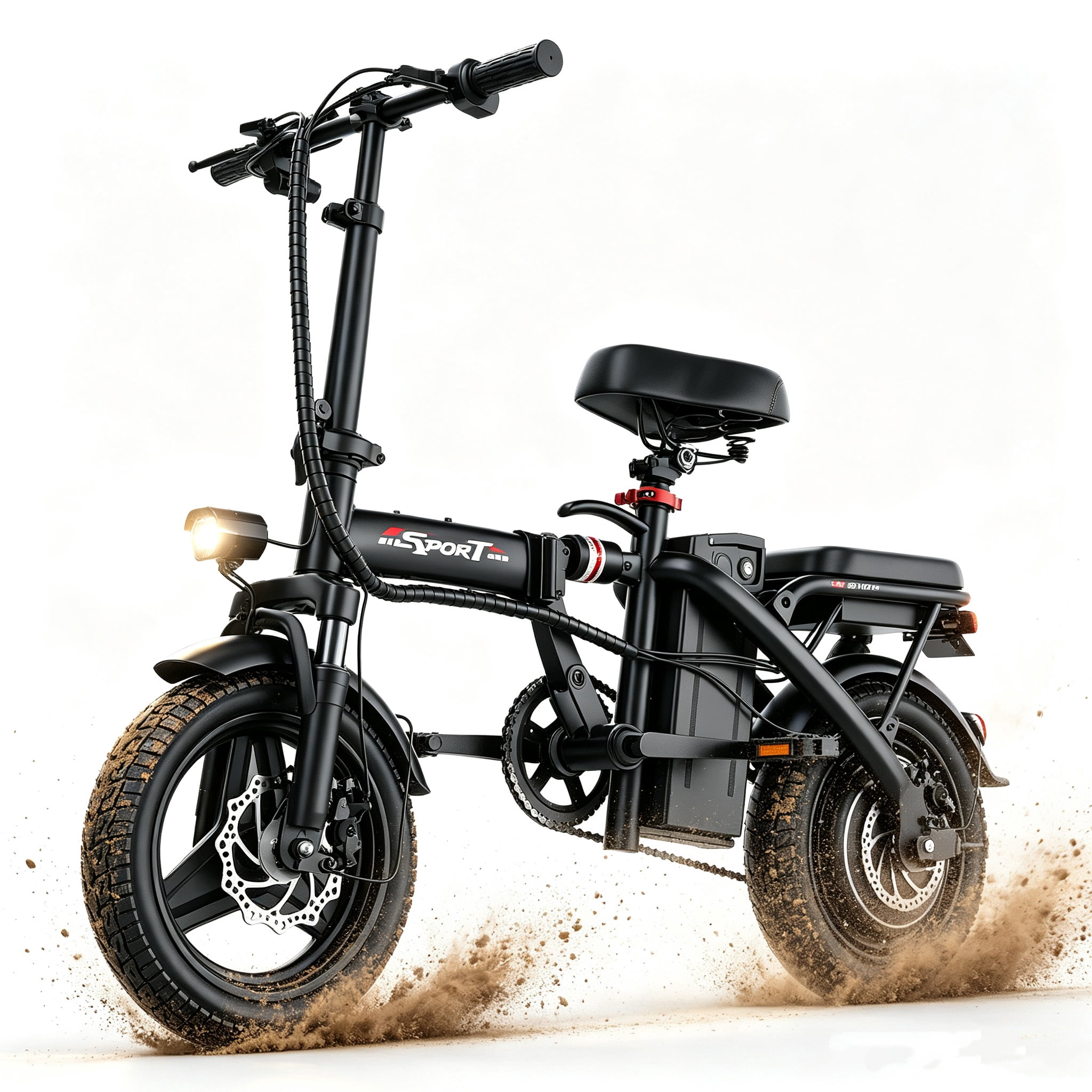 ASKGO Z8 750W Rated Foldable Electric Bike for Adults,20Mph 20Miles Electric Bike,48V 13Ah Removable Battery,14" Mini E-bike with Two Seats,Ages 14+,Class2, UL 2849
