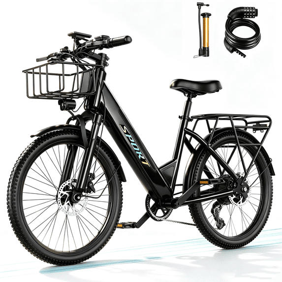 ASKGO F29 Electric Bike, 750W Rated Motor, 25MPH Ebike for Adults Age 16+, 48V 15Ah Removable Battery, 7 Speeds, Class 3 UL2849 Certified