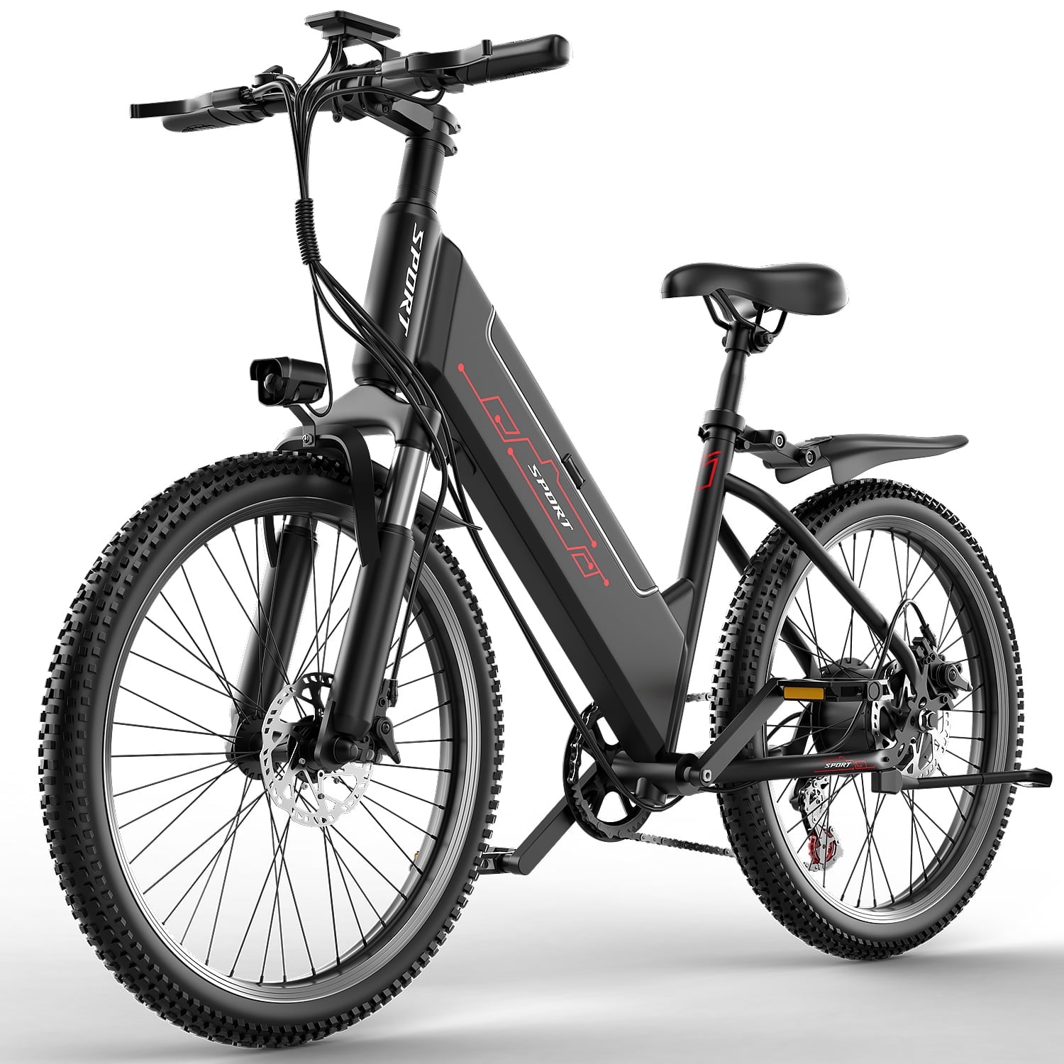 ASKGO Electric Bike for Adults, 26”Electric Mountain Bike 750W (Peak) Motor,10.4A Internal Battery &LCD Display,55 Miles, UL2849