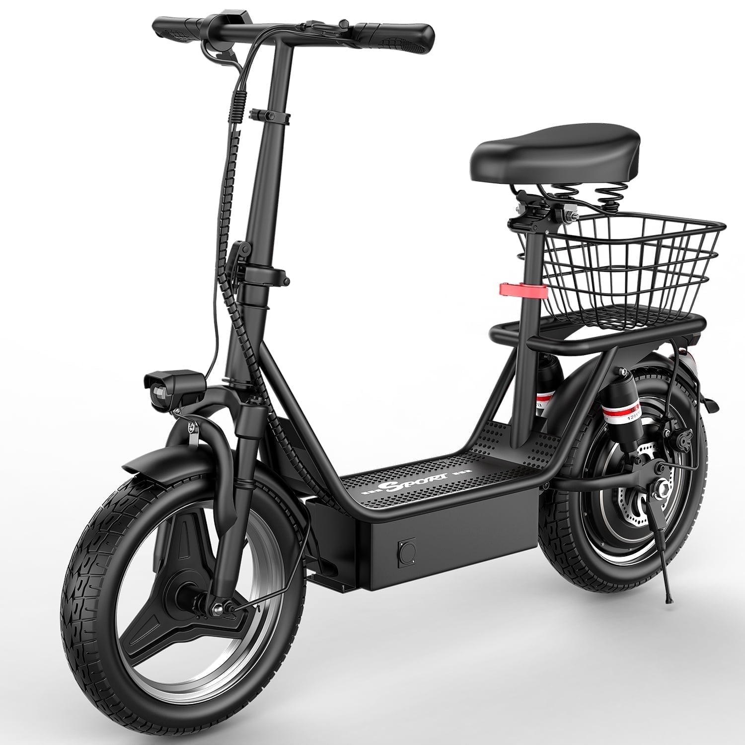 ASKGO K10 Commuter Electric Scooter,1200W Peak Motor 720Wh High-Performance E-scooter, 14 " Commuter Electric Scooter with Seat &Carry Basket-Up to 35Miles 25MPH,Electric Scooter Max Load 385 lbs