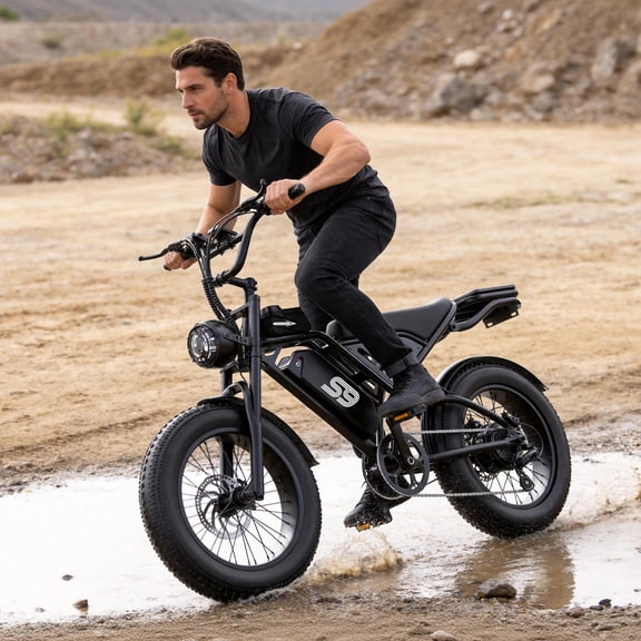 ASKGO S9 Pro 749W Rated Electric Bicycle 48V,16"Fat Tire Off-Road Ebike,Full Suspension,Removable Battery Adult Electric Bike ages16+,NFC Unlock UL2849