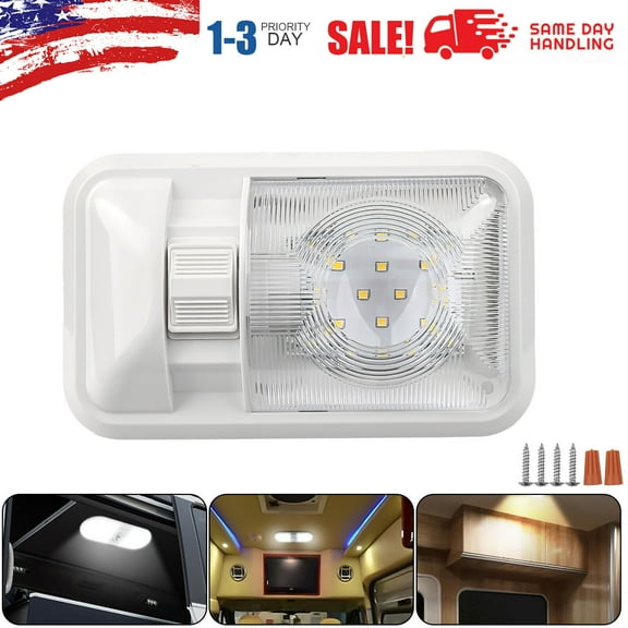 ASKITO 1 Pcs 12V Led RV Ceiling Single Dome Light RV Interior Lighting for Trailer Camper