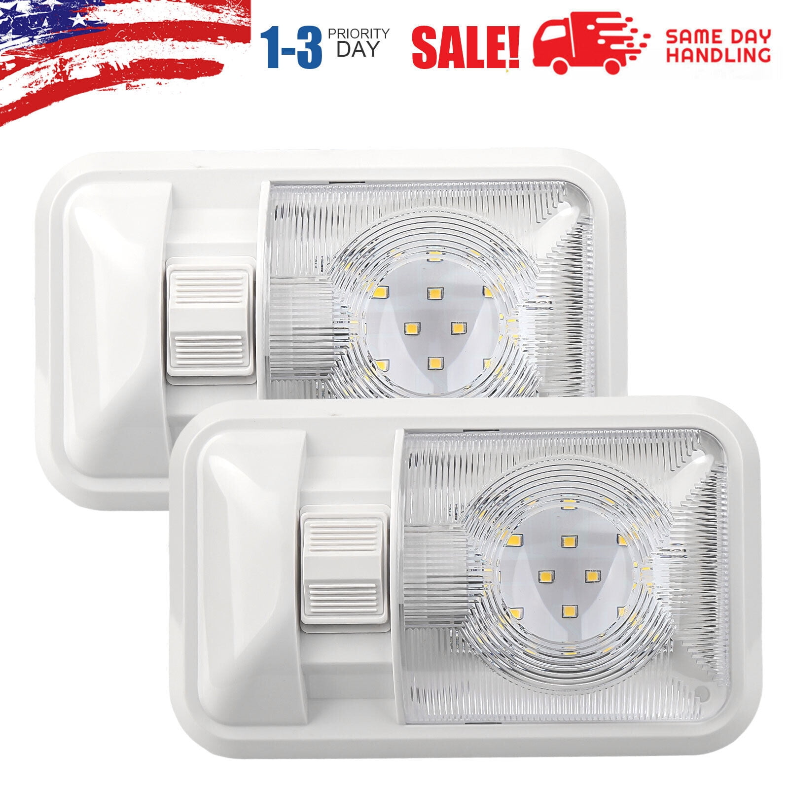 ASKITO 2 Pcs 12V Led RV Ceiling Single Dome Light RV Interior Lighting ...
