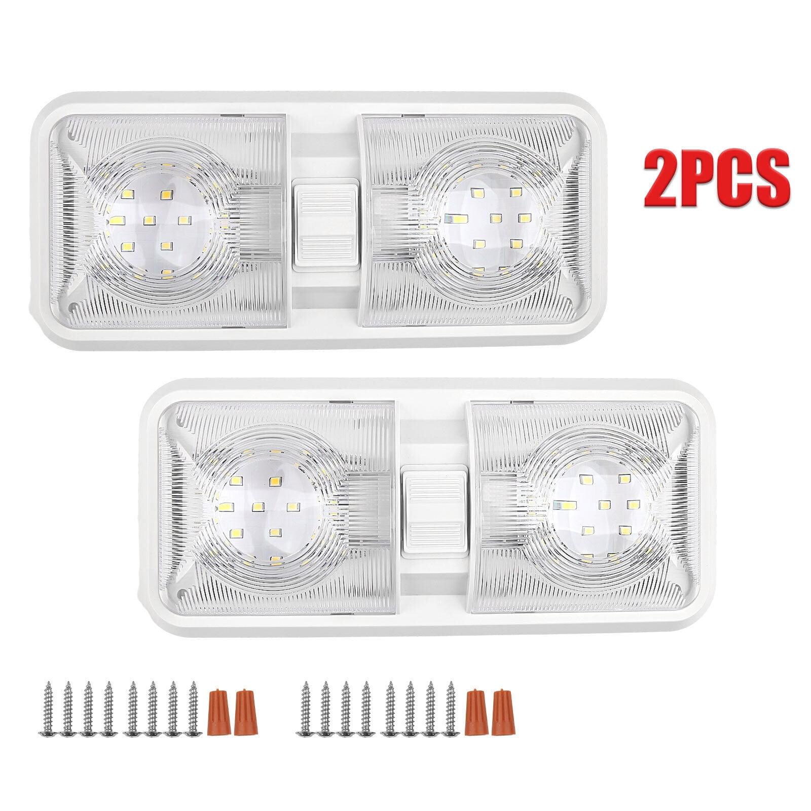 Led Lights For Rv ASKITO 2 Pcs12V Led RV Ceiling Double Dome Light RV Interior Lighting ...