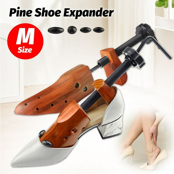 ASKITO 2Pcs Wooden Shoes Stretcher, 2-Way Shoe Tree Adjustable Length & Width Expander Widener, Unisex Wood Shaper for Men and Women, US 7.5-9