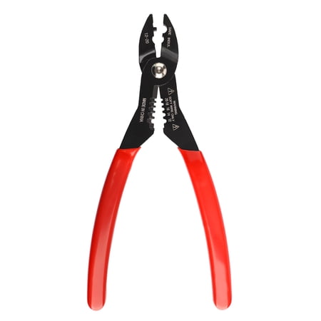 ASKITO 4 in 1 Wire Crimper Stripper, Compact Wire Stripper Multi Purpose Electricians Pliers, Professional Electrical Cable Stripping Crimping Tool 12-20 AWG Wire for Household Industrial, Red