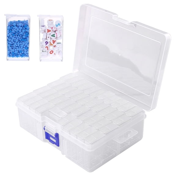 ASKITO 42 Grids Bead Storage Set, Transparent Storage Box, Portable Organizer Suitable for Handicraft Supplies, DIY Crafts, Bead Storage, Bead and Jewelry Making