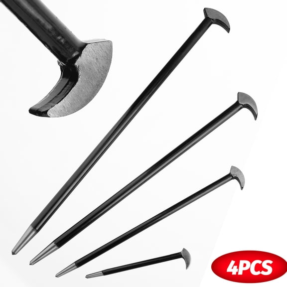 ASKITO 4PCS Rolling Head Pry Bar Set, 6-Inch, 12-Inch, 16-Inch, 20-Inch Heavy Duty Hand Tool Pry Tool