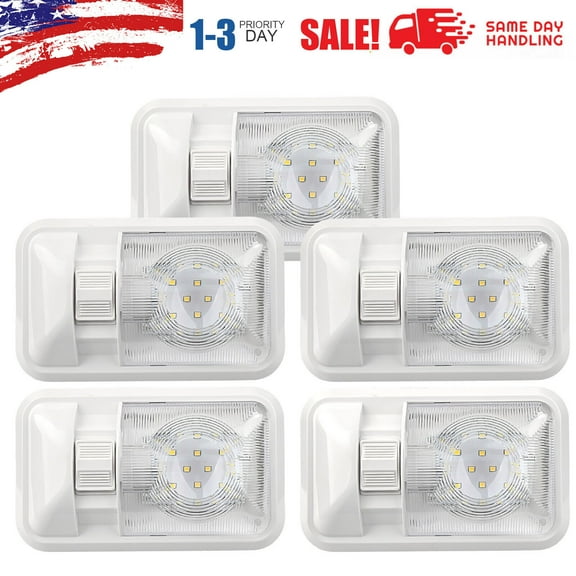 ASKITO 5 Pcs 12V Led RV Ceiling Single Dome Light RV Interior Lighting for Trailer Camper