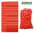 thumbnail image 1 of ASKITO 50Pcs Mesh Onion Bags, 14"×24" Mesh Produce Bags Hanging Reusable Breathable Vegetable Storage Net Bag with Drawstring for Onions Potatoes Citrus Crawfish, Red, 1 of 9