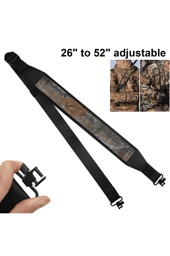 Camouflage Two Point Rifle Gun Sling With Swivels Shoulder Padded Hunting Strap,1 Pack