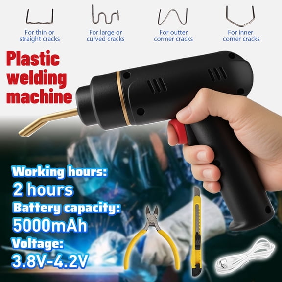 ASKITO Cordless Plastic Welder, 200W Plastic Welding Kit with 400PCS Hot Stapler, USB Rechargeable Plastic Welder Gun with 5000mAh Battery, Plastic Weld Bumper Repair Kit for Most Plastic Repair