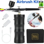 ASKITO Portable Airbrush Kit with Compressor, Portable Air Brushes for Painting Dual Action Handheld Mini Airbrush Compressor