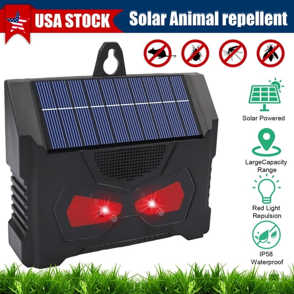 ASKITO Solar Nocturnal Animal Repeller, Repellent Outdoor with Red LED Light, Waterproof Deer Deterrent Devices, Predator Lights for Garden Yard,1 Pack