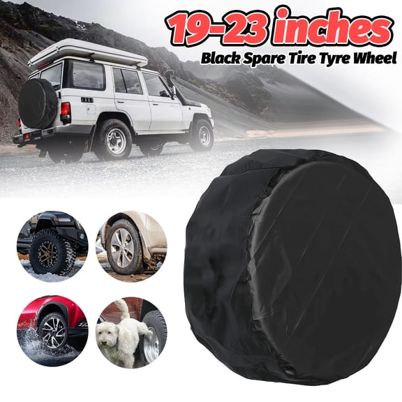ASKITO Spare Tire Cover, 19"-23" Universal Spare Wheel Tire Cover Fit for Jeep,Trailer, RV, SUV and Many Vehicle, Waterproof Dust-Proof, Black