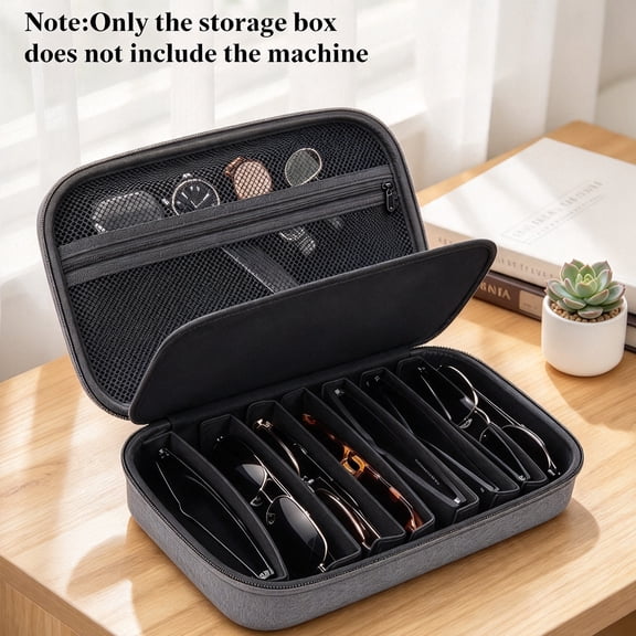 ASKITO Travel Sunglass Organizer Case, Adjustable Slots Multiple Eyeglasses Storage Bag, Portable Glasses Eye Wear Holder for Men Women Traveling, Gray