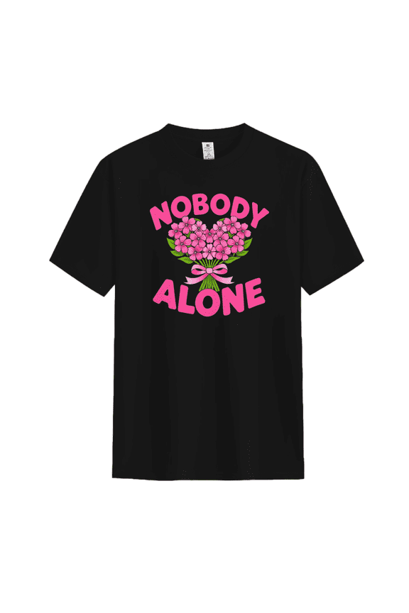 Women's "Nobody Alone" Cotton Tee – Ultra-Breathable Comfort for Camping Adventures, Heartfelt Gifting & Everyday Warmth