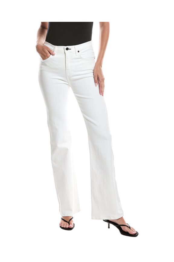 womens High Rise Kick Straight Leg Jean, 34, White