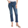 thumbnail image 1 of ASKK NY womens  Mid Rise Resin Straight Leg Jean, 25, Blue, 1 of 3