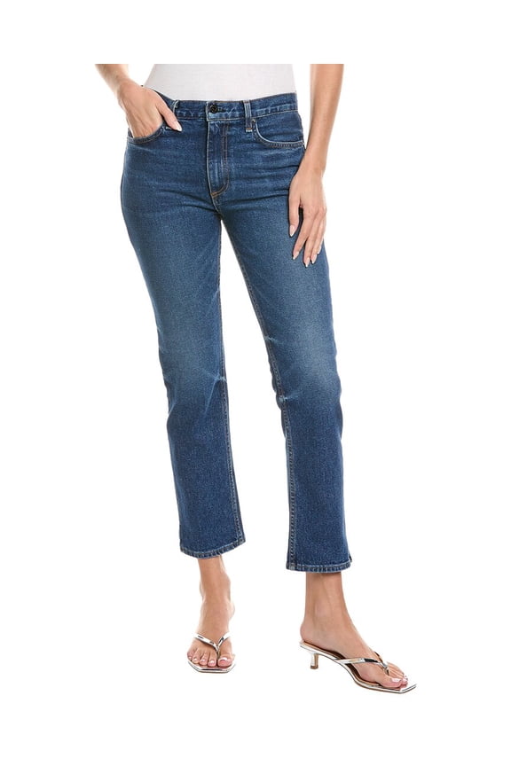 womens Mid Rise Resin Straight Leg Jean, 25, Blue