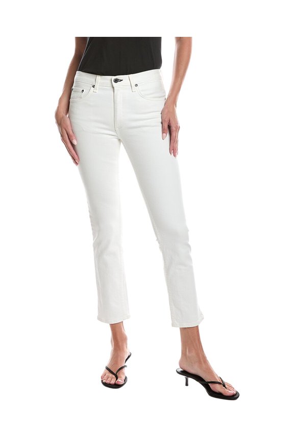 womens Mid Rise Straight Leg Jean, 23, White