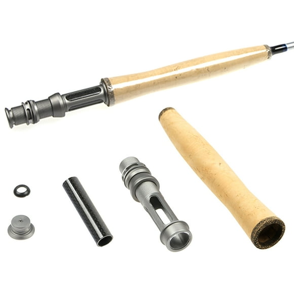 ASKMZ 1 Set FLY Outdoor Fishing Spinning Rod Handle Wheel Reel Seat DIY Cork Grip Kit Wooden Grip