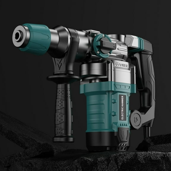 ASKMZ 3 In 1 Corded Electric Drill 1-1/4 Inch 13 Amp Heavy Duty Rotary Hammer Drill With Safety Clutch, 4 Functions And Variable Speed, Including Chisels And Drill Bits