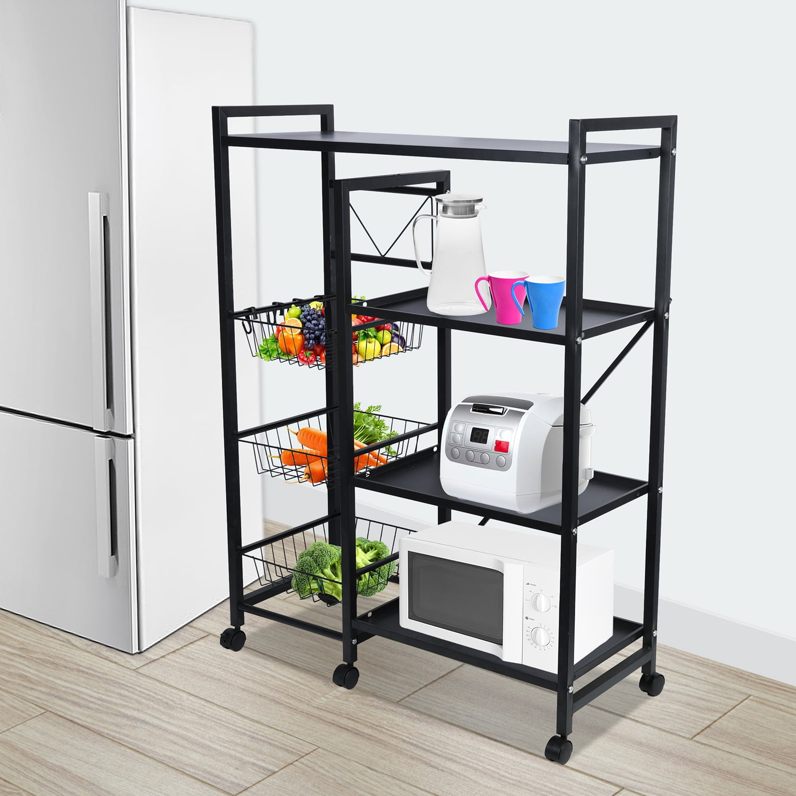 Stackable Storage For Kitchen ASKMZ 4 Tier Vegetable Basket Storage Rack Stackable Storage Basket ...