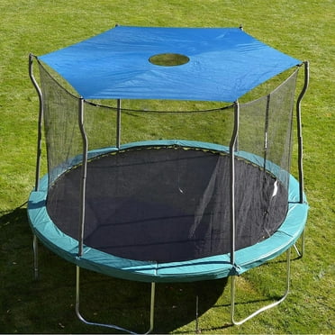 ASKMZ 6/8/10/12/14 Foot Trampoline Sunshade Cover UV Resistant Waterproof Oxford Cloth Universal 6 Poles Trampoline Canopy Sun Rainproof Tent Cover