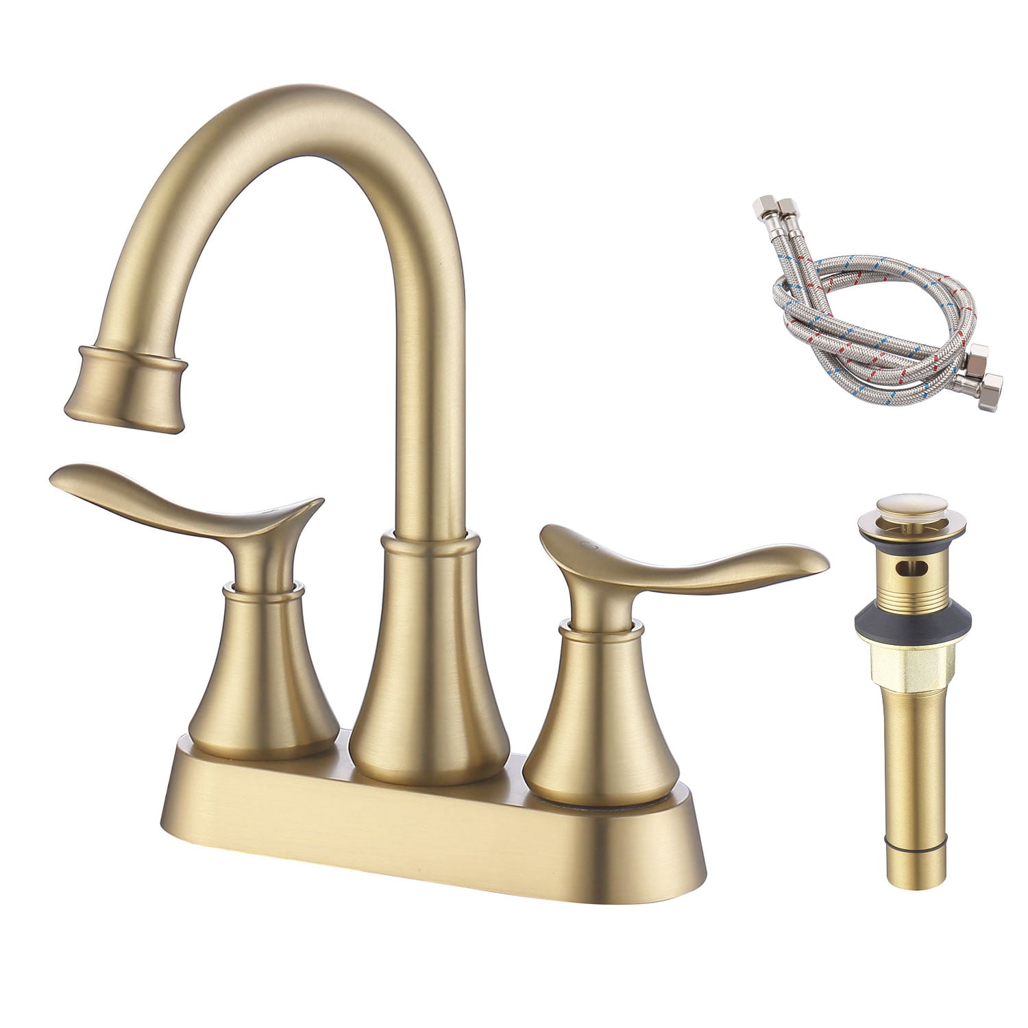 ASKMZ Brass Folding 1/2”NPT Wall Mount Kitchen Two Handles Cold Water Tap Black