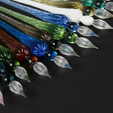 ASKMZ Glass Pen Calligraphy Comics Painting Beautiful Color Effects Dip Pen Smooth Lines Easy to Use Threaded Design Ink Dipping Pen