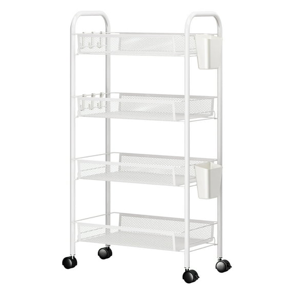 ASKMZ Kitchen Utility Cart Tower Rack Stackable Metal Mesh Basket