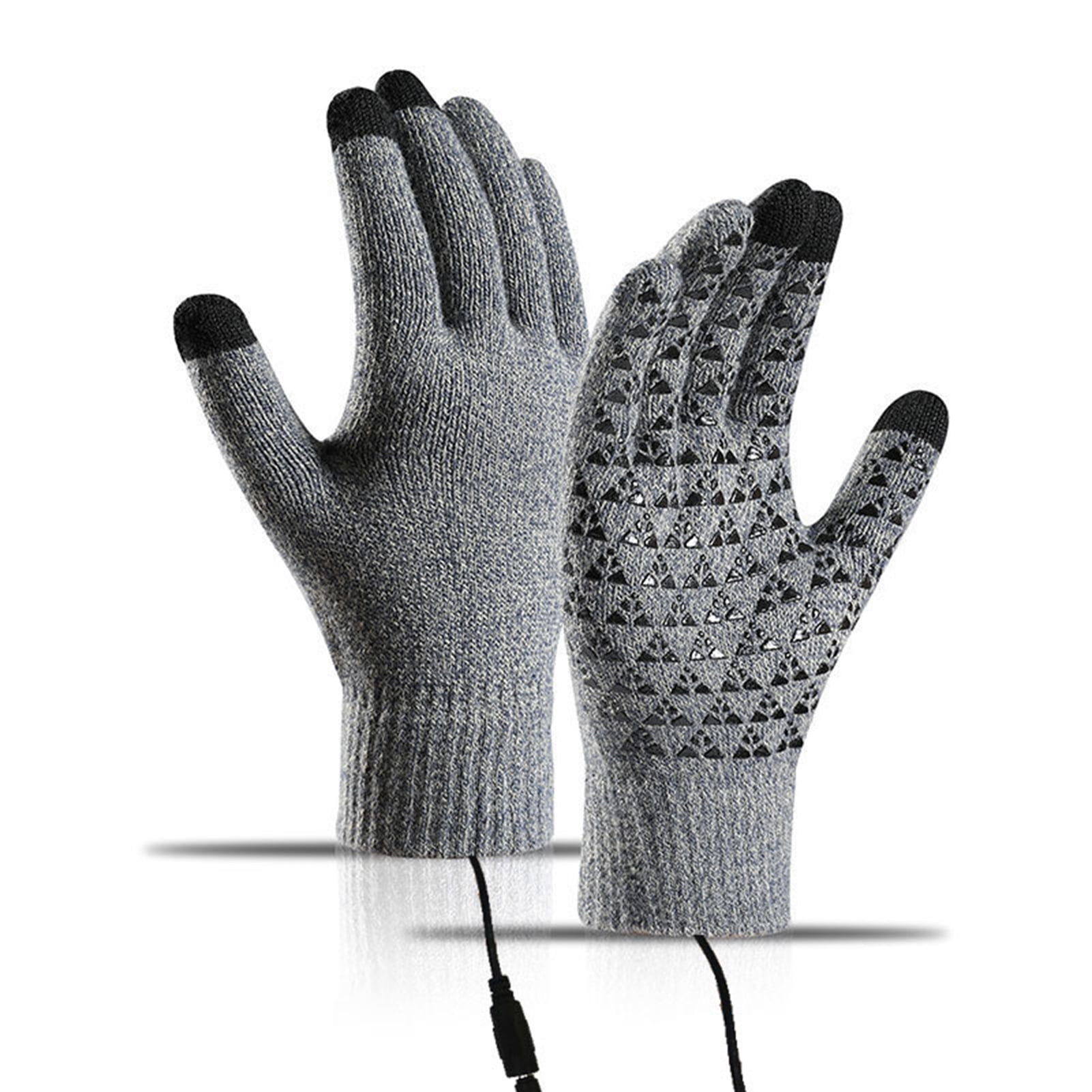 ASKMZ Knitted Fabric Heated Gloves Electric Heated USB Winter Warm