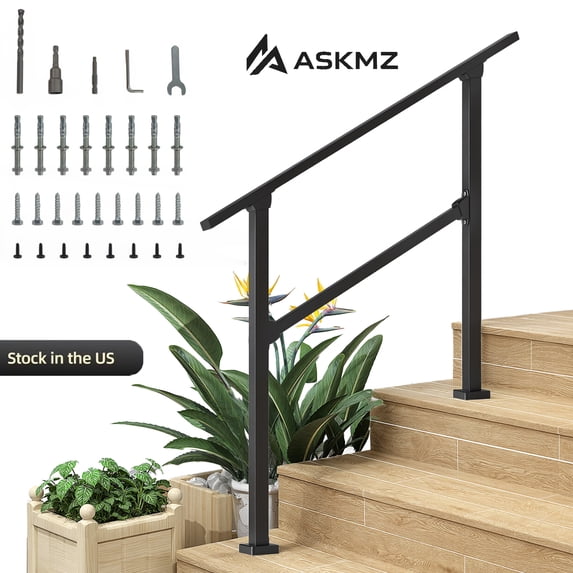 ASKMZ Outdoor Stair Handrail for 1-3 Steps, 40