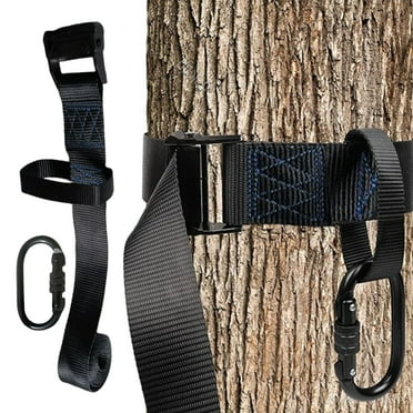 ASKMZ Tree Stand Hunting Harness with Carabiner Adjustable Heavy Duty Quick-Connect Treestand Belt Safety Strap Hunting Gear Equipment Accessories