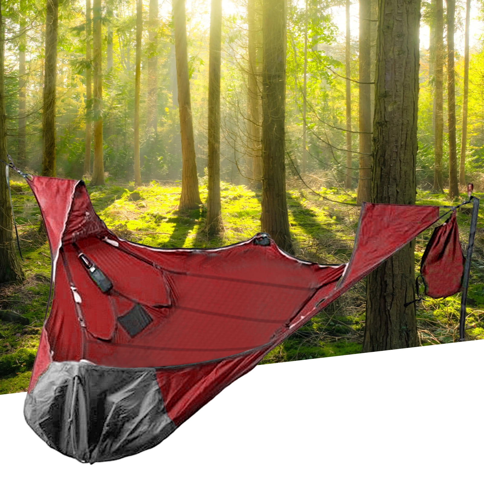 ASKMZ tear Solid Straps Camping Hammock with Bed Net Outdoor Camping Portable Multi-person Hammock Camping Equipment