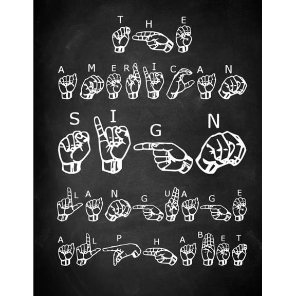 ASL American Sign Language: Alphabet Book For Beginners: For All Ages - Hand Signs, (Paperback)