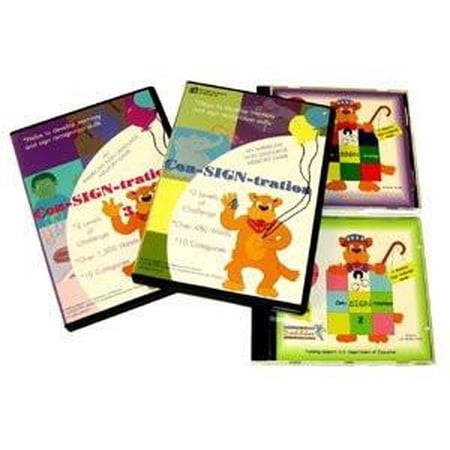 ASL American Sign Language Con-SIGN-tration Memory Game CD #1,2,3 & 4 Bundle for Windows Only