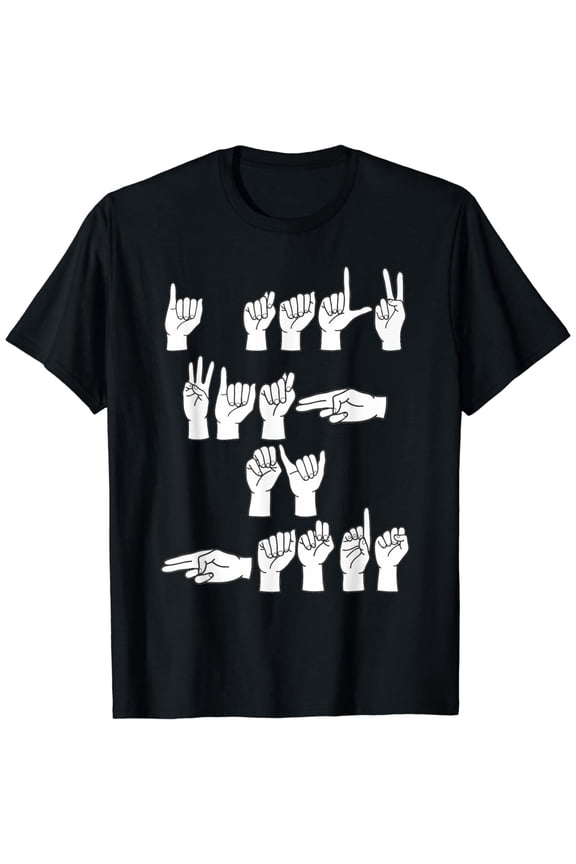 ASL American Sign Language Finger Spell I Talk With My Hands T-Shirt