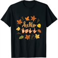 thumbnail image 1 of ASL (American Sign Language) Hello Fall Design Womens T-Shirt Black Small, 1 of 5
