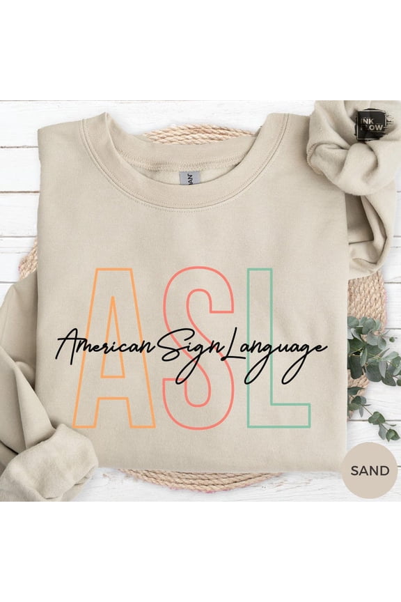 ASL American Sign Language Sweatshirt, Deaf Education Teacher Boho Hoodie, Support ASL Teachers Sweater, Deaf Education Mentor Top SWEATSHIRT All Size S-5XL