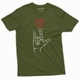 thumbnail image 1 of ASL Day T-shirt American Sign Language T-shirt Mens Womens Sign language Celebration Love Tee shirt (3X-Large Military Green), 1 of 7