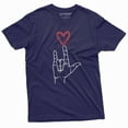 thumbnail image 1 of ASL Day T-shirt American Sign Language T-shirt Mens Womens Sign language Celebration Love Tee shirt (4X-Large Navy Blue), 1 of 7